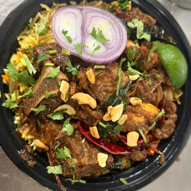 Mutton Ghee Roast Biryani.