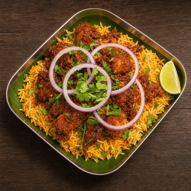 Chicken 65 (Boneless) Biryani.