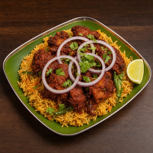 Chicken 65 (Bone-In) Biryani.