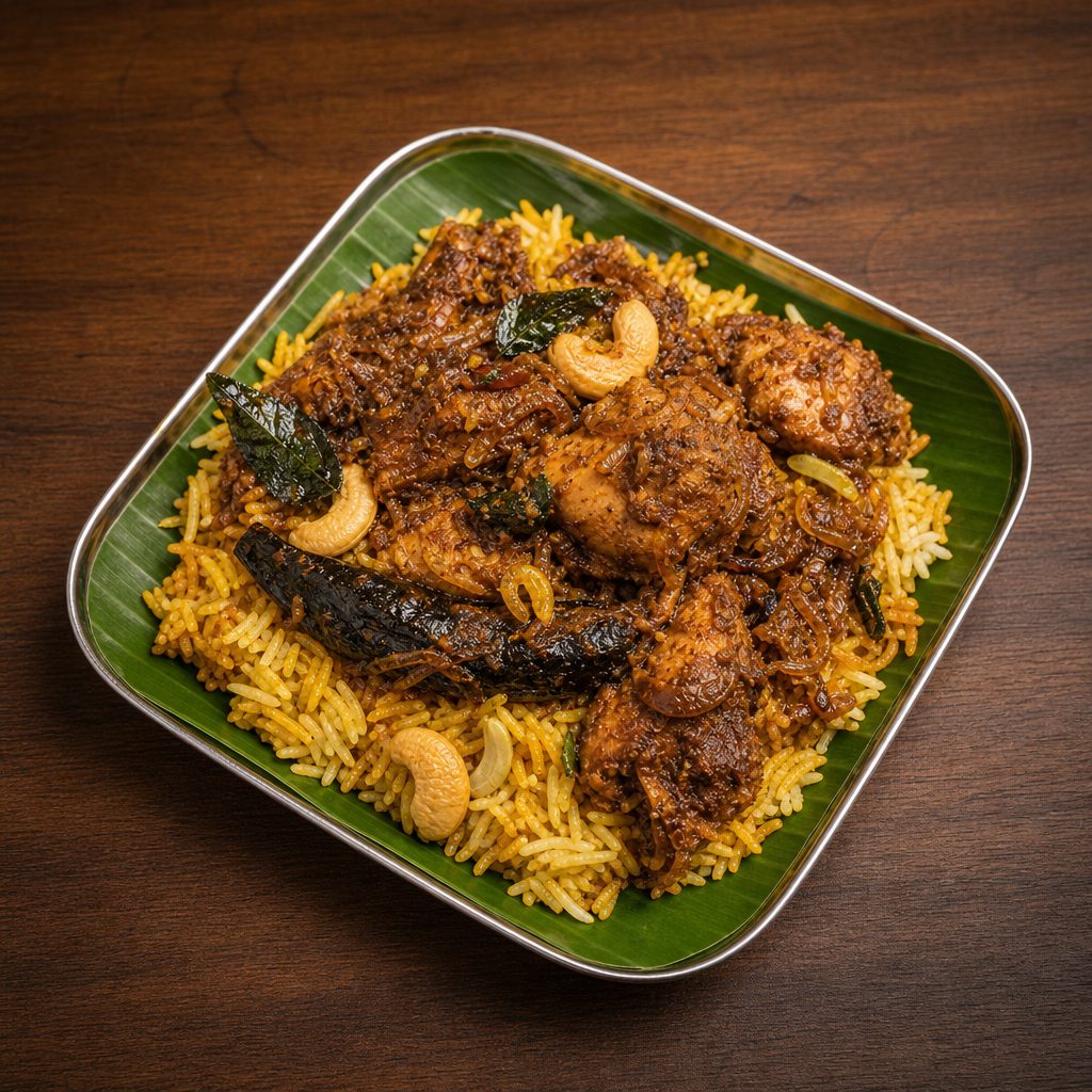 Chicken Ghee Roast Biryani.