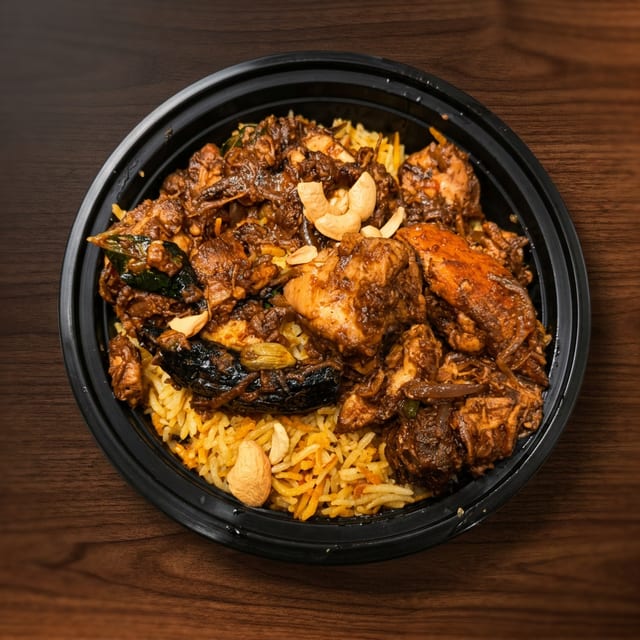 Chicken Ghee Roast Biryani.