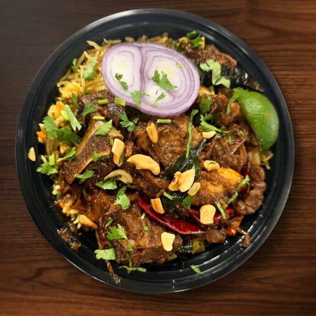 Mutton Ghee Roast Biryani.