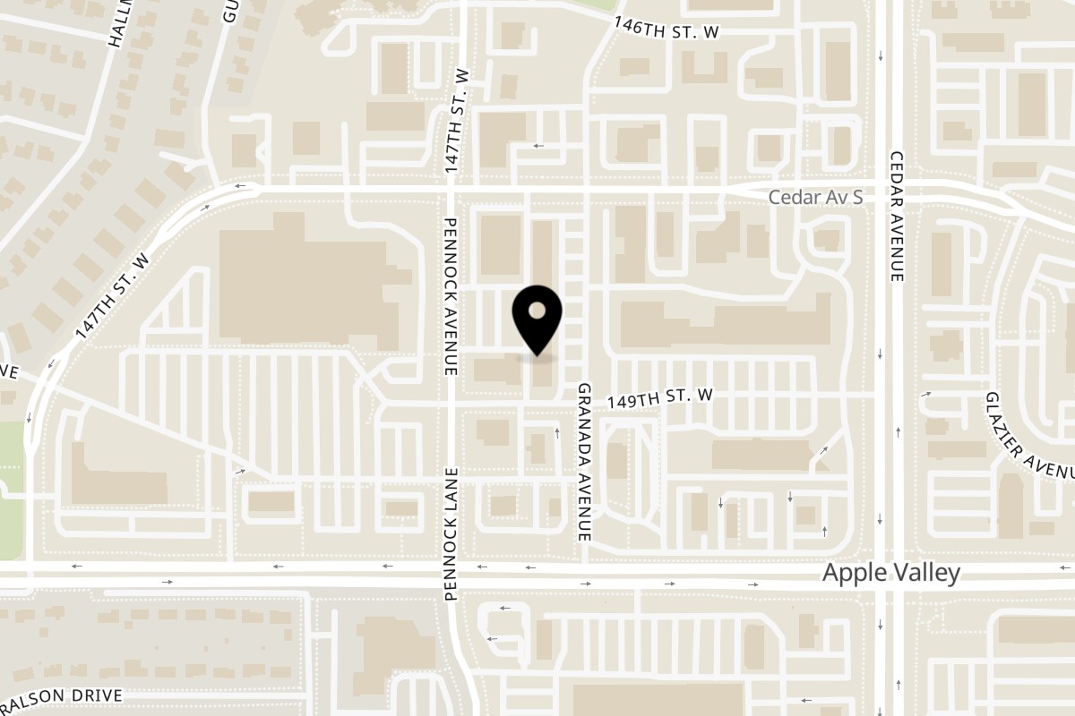 Map showing the location of Kumar's Apple Valley on 14871 Granada Ave in Apple Valley